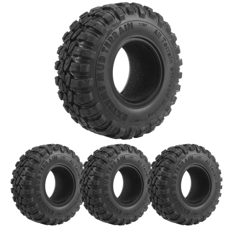 

4PCS 118MM 2.2 Rubber Tires Wheel Tyres For 1/10 RC Crawler Car Axial Wraith SCX10 Capra Traxxas TRX4 TRX6 D90