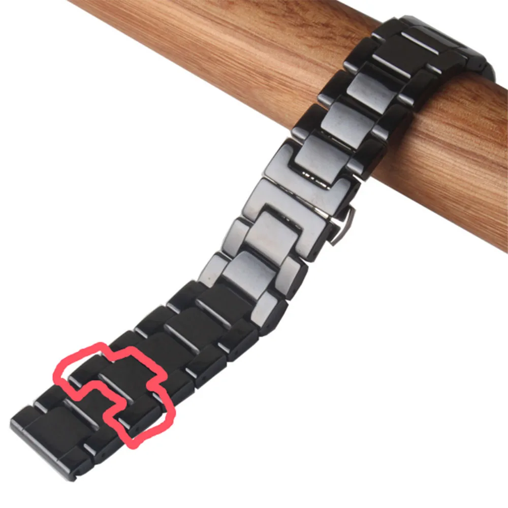 Accessori per cinturini cinghie estese particelle collegamenti per cinturini in ceramica come immagini cinturino in stile larghezza speciale nero da 20mm nuovo