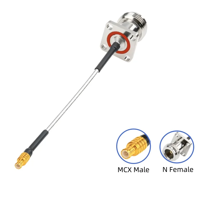N type 4 hole square waterproof flange to MMCX MCX male female radio frequency patch cord optical skin RG405/086 Coaxial Cable