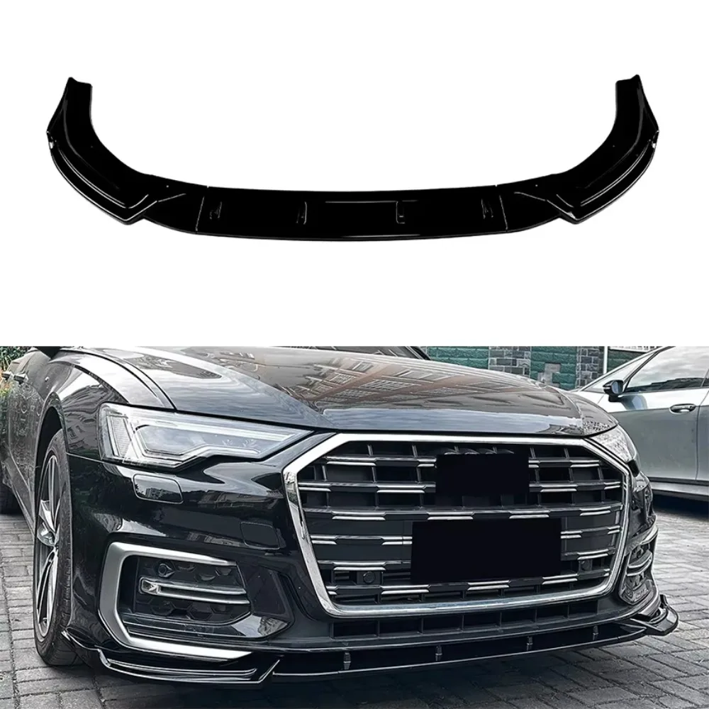 

For Audi A6 C8 Sline 2018-2025 Front Bumper Spoiler Lip Lower Body Kit Diffuser Splitter Tuning Guard Car Accessories