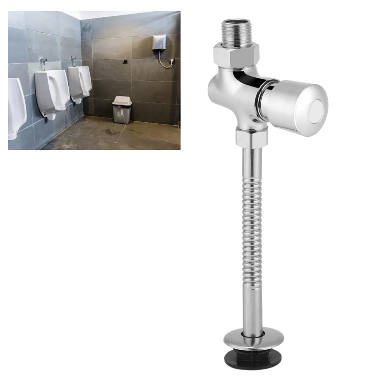 

Toilet Urinal Flush Valve Button Type Manual Delay Automatic Shutoff Zinc Alloy Valves