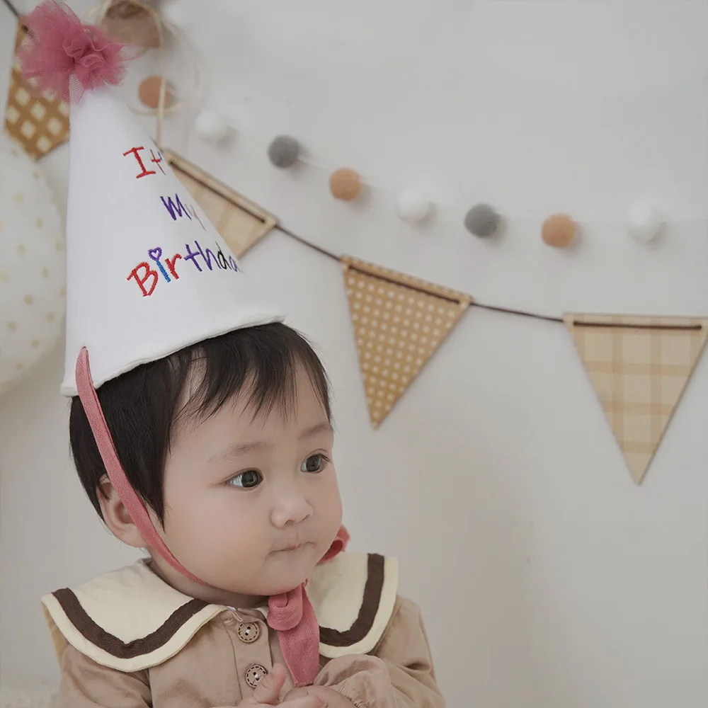 Creative Baby Birthday Hat Children Boy Girl Prince Princess Soft Cloth Party Hat Sewing Costume Headwear Props