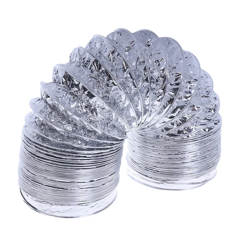 New 4 Inch 100mm Ventilator Pipe PVC Aluminum Tube Air Ventilation Pipe Hose Flexible Exhaust Duct 3/2M Air System Vent Bathroom image 2