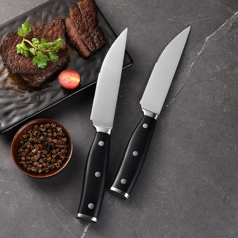 4/6/8 Steak Knife Set Stainless Steel Highly Polished Handles Outdoor Barbecue Tourist Facas De Cozinha CuteloTool Steak Knives