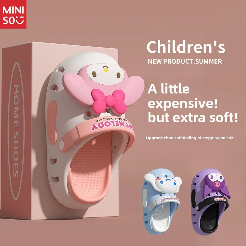 

Miniso My Melody Kids Slippers Girls Summer, Baby Indoor Closed Toe Anti-Slip Boys Children Home