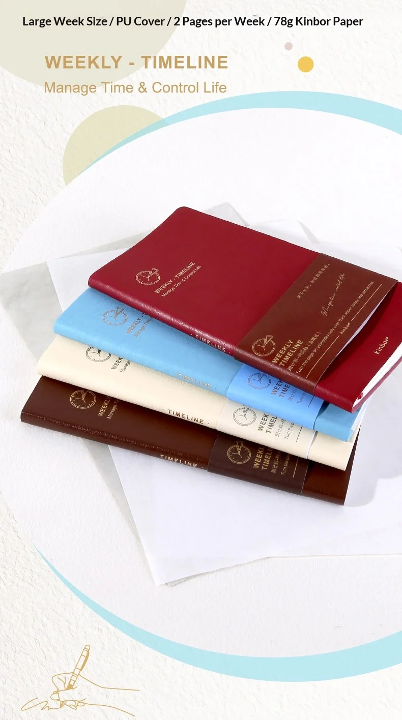 Kinbor Wochenplaner, Notizbuch, unbedingt erforderlich, Agenda, Zeitplan, täglich, monatlich, Tagebuch, Buch, tragbar, Rekord, Tagebuch, Plan, Notizblock, Schreibwaren – Detail 5