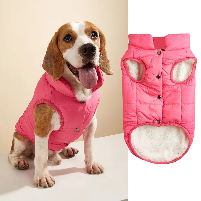 Pet Winter Dog Clothes Outdoor Cold Proof Warm Dog Jacket with Plush Lining Pets Coat Clothes For Small Medium Large Dogs