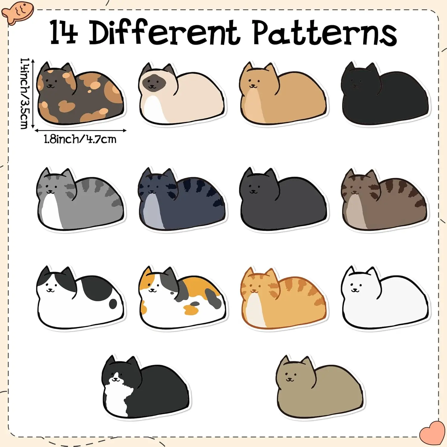 500 قطعة من ملصقات القطط العلوية، 1 لفات من شارات الفينيل المقاومة للماء على شكل قطة كرتونية، حزمة ملصقات لطيفة لأجهزة الكمبيوتر المحمولة وزجاجات المياه وأعياد الميلاد #2