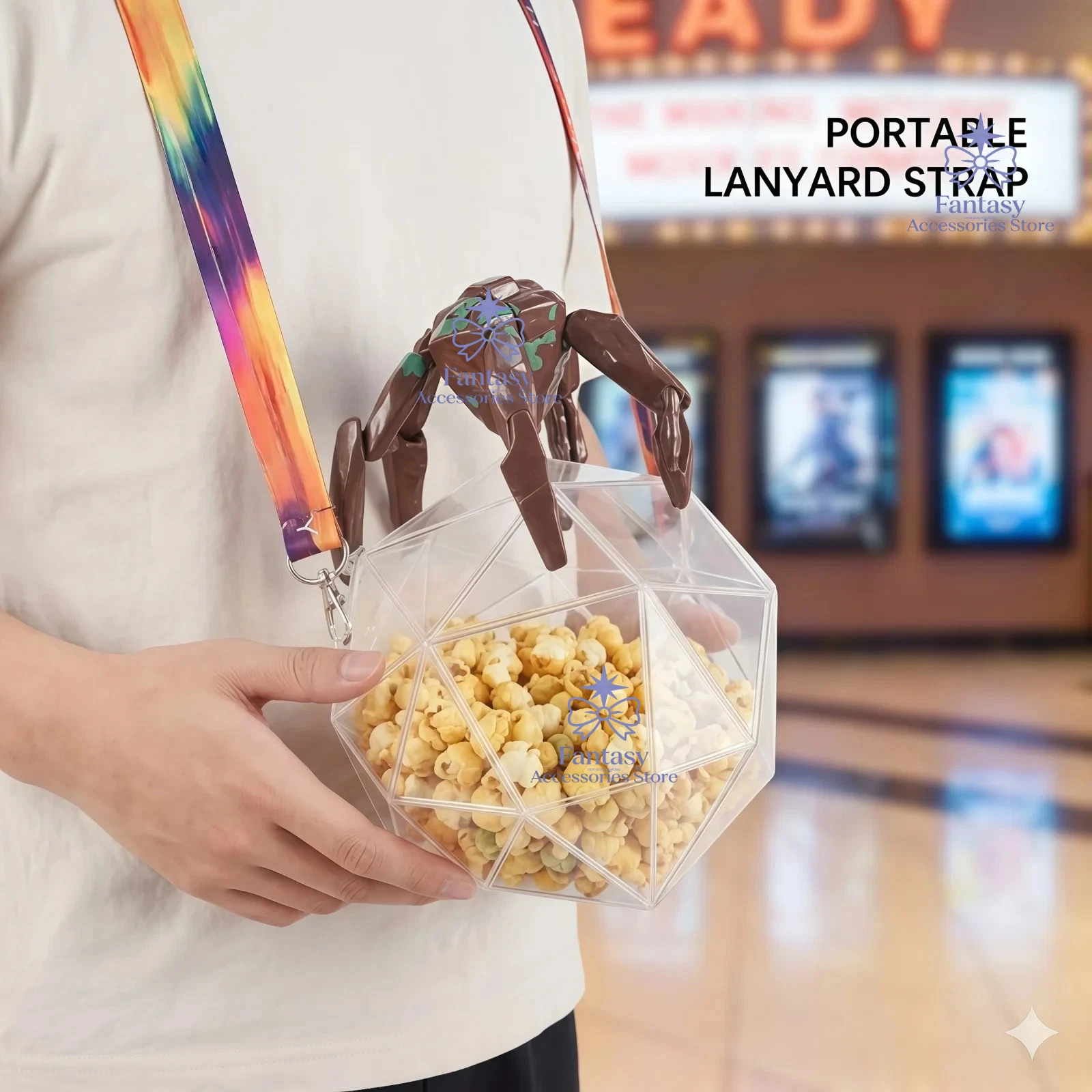 2026 Project Hail Mary Rocky Habitat Popcorn-Eimer - Transparente Geometrische Vitrine