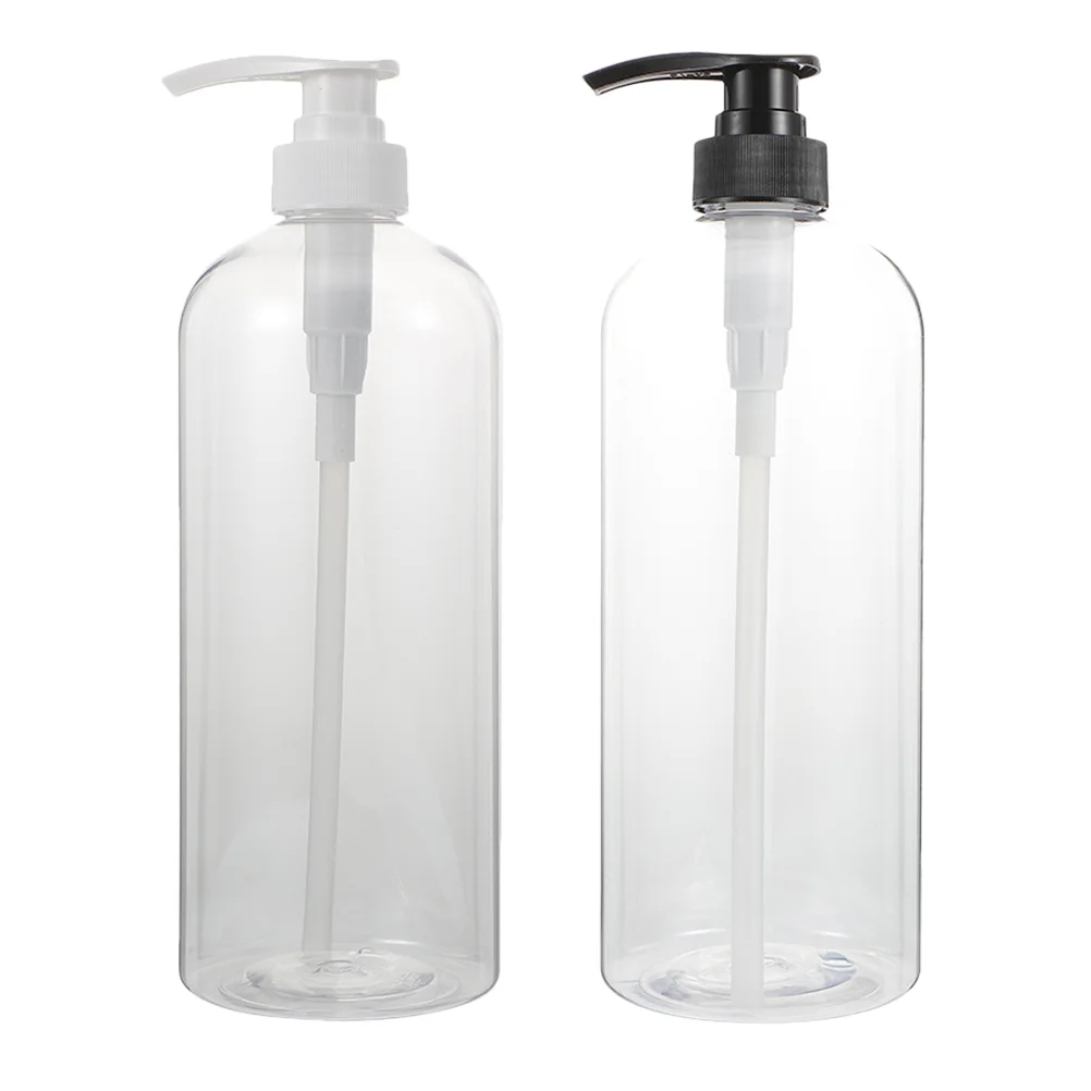 2pcs Refillable Pump Bottles Designer Shampoo Dispensers Clear Soap Dispensers 300/1000ml