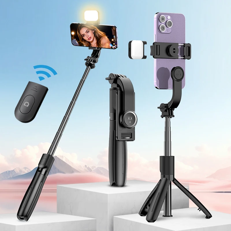 AXNEN L21 Phone Selfie Stick Cellphone Tripod with Extension Rod Bluetooth Remote Control for Android IOS Smartphone Shoot Vlog
