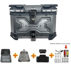 45/55L Motorcycle Aluminium Alloy Box Trunk Scooter Electric Helmet Case Shatterproof Waterproof Tail Box Travel Luggage Case