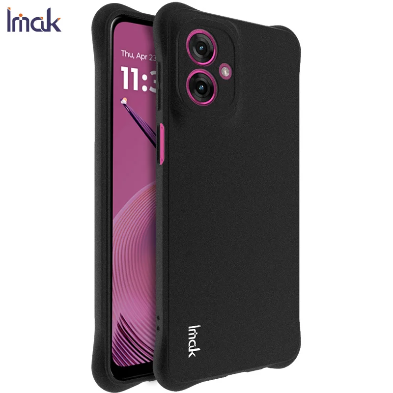 For Moto G55 5G Case IMAK Shock-resistant Soft Transparent Matte Cover for Moto G55 5G