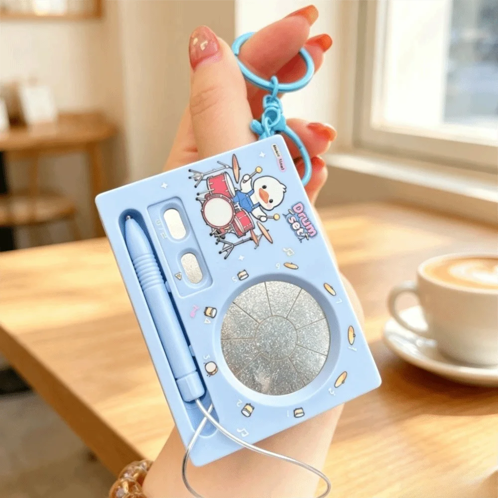 Recording Function Electronic Drum Keychain Mini Size Playable Electronic Piano Drum Keychain Cute Portable Music Keychain Small