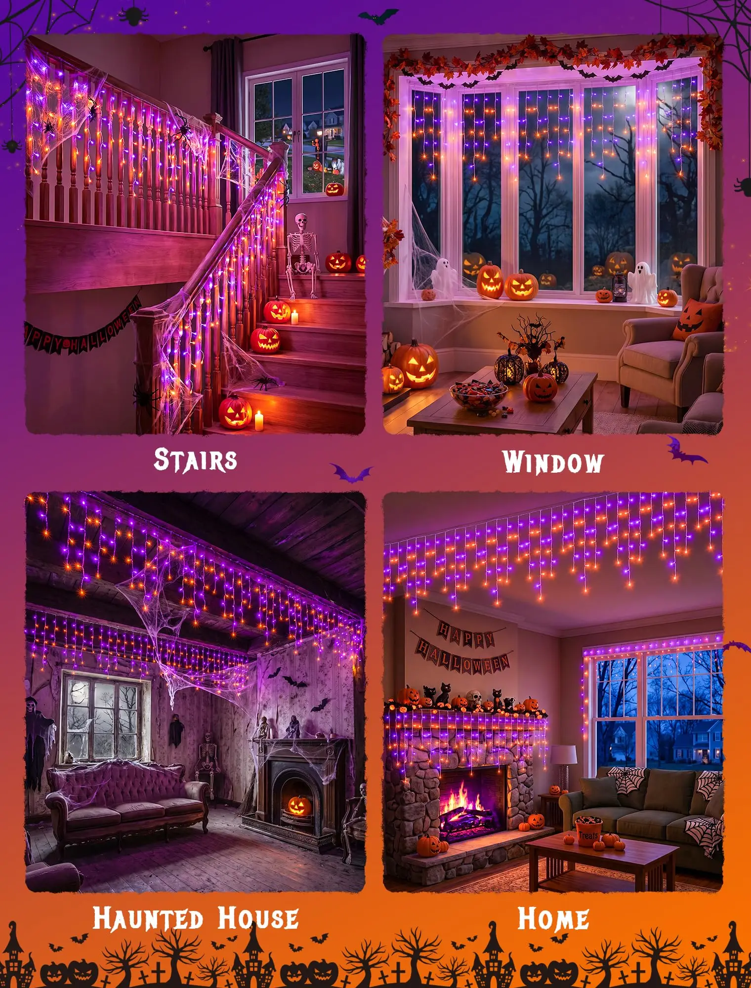Świąteczne lampki w kształcie  – Halloween Led String Lights Orange recenzja i cena