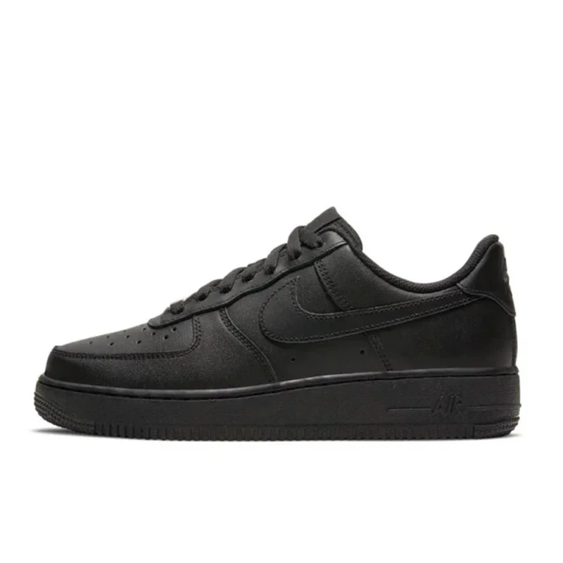 Nike Air Force 1 Triple Black Men Women Skateboarding Shoes Synthetic Leather Artificial Leather Is Non-slip and Wear-resistant