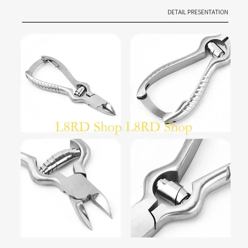 L8RD Toenail Clippers for Thick or Ingrown No-slip Handle Podiatrist's Clippers