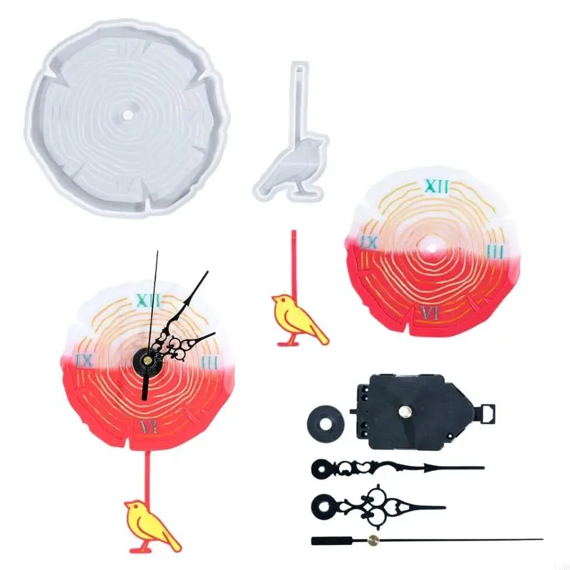 T4md Resin Mold Tree Rings Clock Designs Silicone Molds Clock Epoxy Silicone Molds