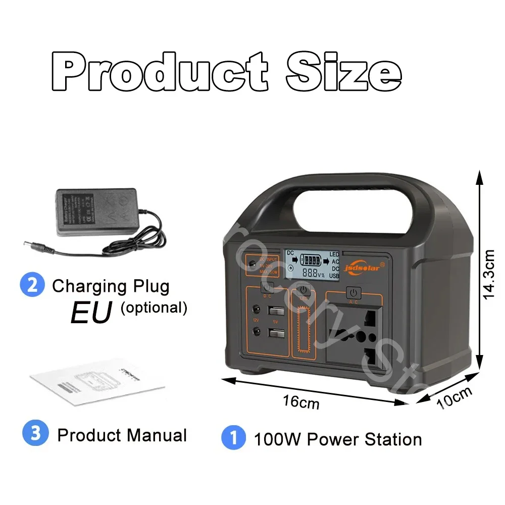 100W Portable Power LED Display Battery Powered Outdoor Camping Power Travel Adventure Outdoor Power LiFePO4 Super Charger