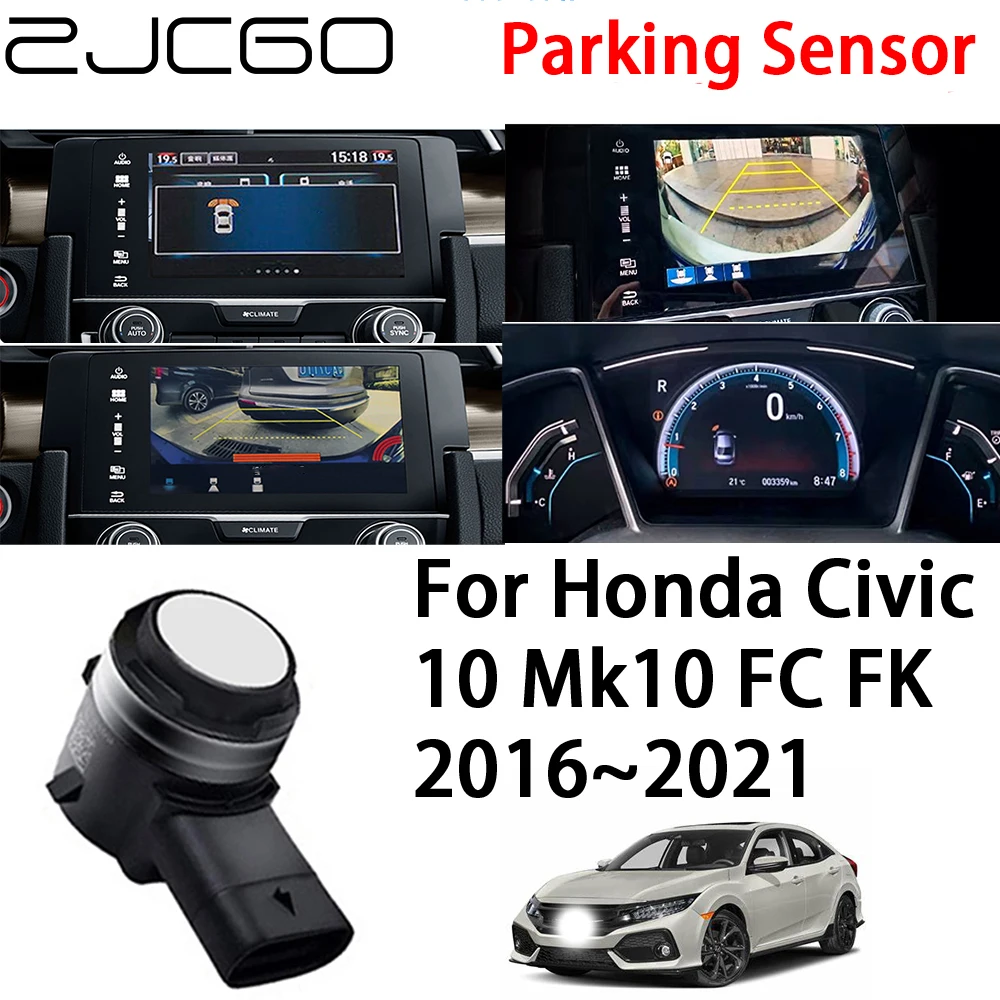 ZJCGO Front Rear Reverse Parking Sensor Assistance Backup Radar Buzzer System for Honda Civic 10 Mk10 FC FK 2016~2021