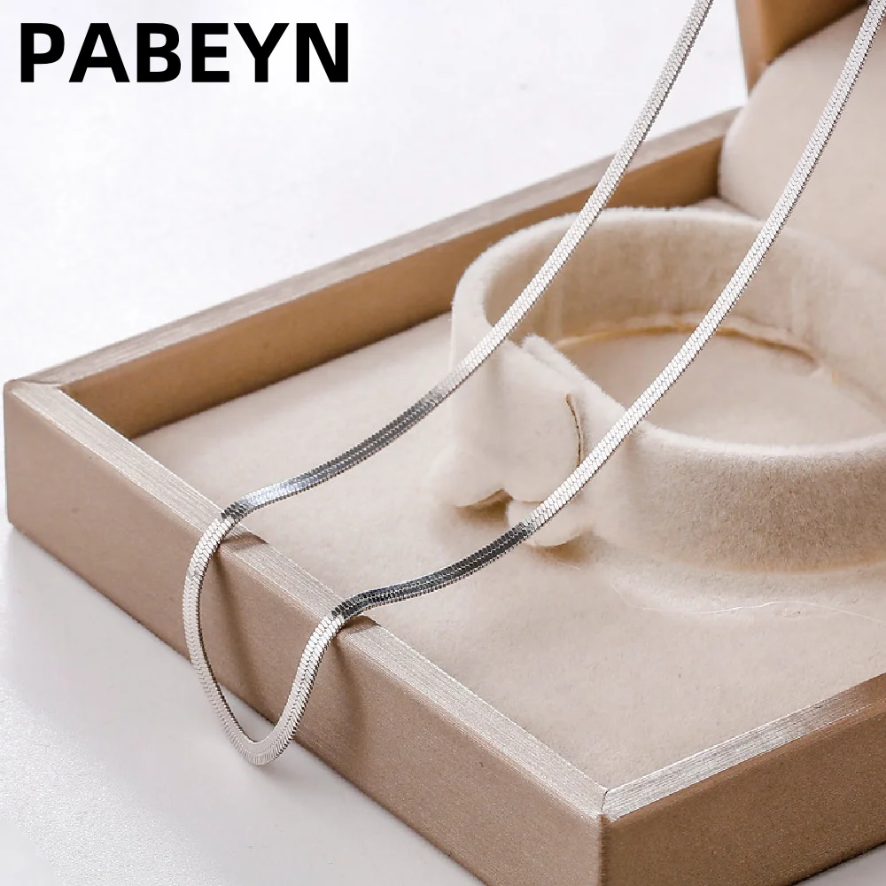 925 Sterling Silver Necklace, Men's Women's 16/18/20/22/24 Inch 8mm Side-Body Snake Chain Cuban Necklace Fashion Jewelry