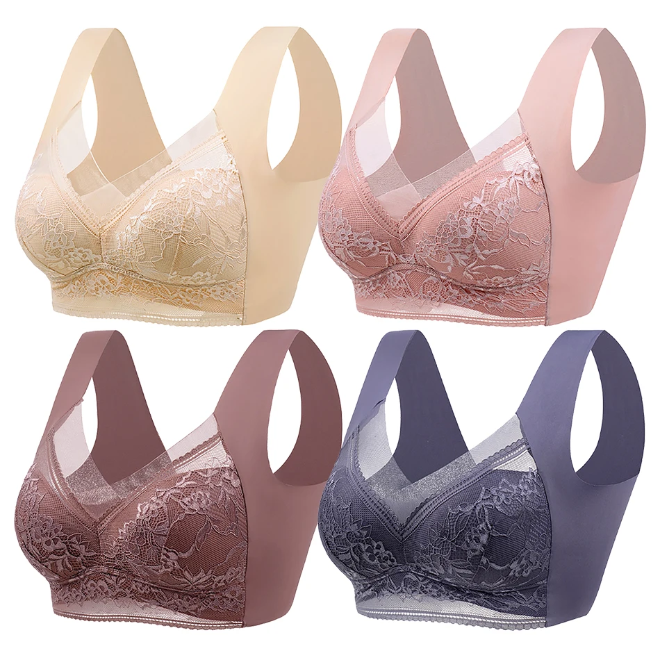 Stylish Backless Lace Bra Built in Cups Seamless No Underwire Support Antigravity Naked without Restraint Smooth and Comfortable