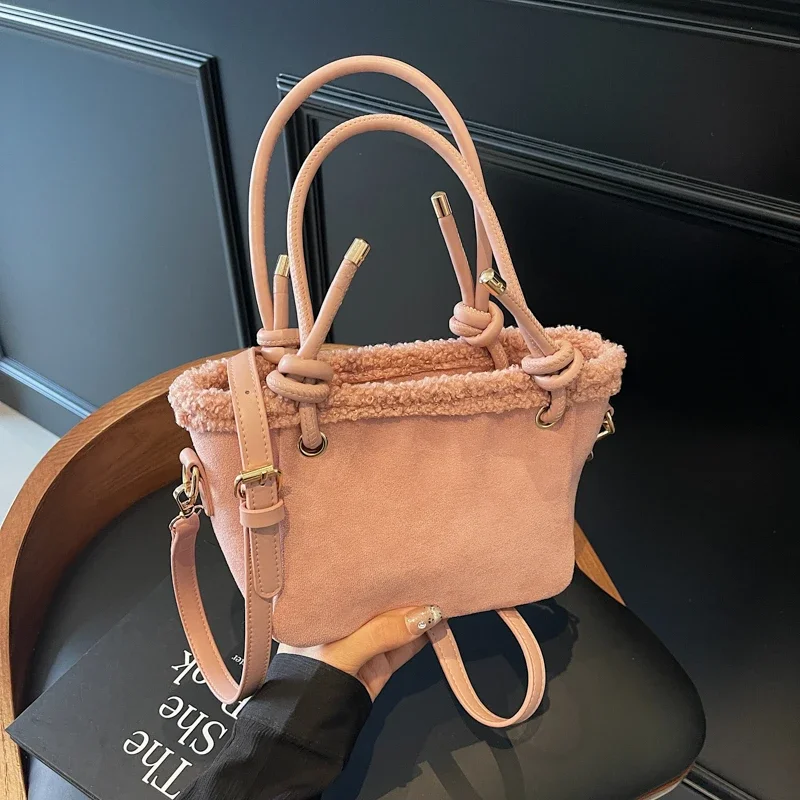 

Fashion Zipper Suede Solid Color Plush Handbag 2026 Hot Sale Sweet Retro Shoulder Bag High Beauty Soft Versatile Crossbody Bag
