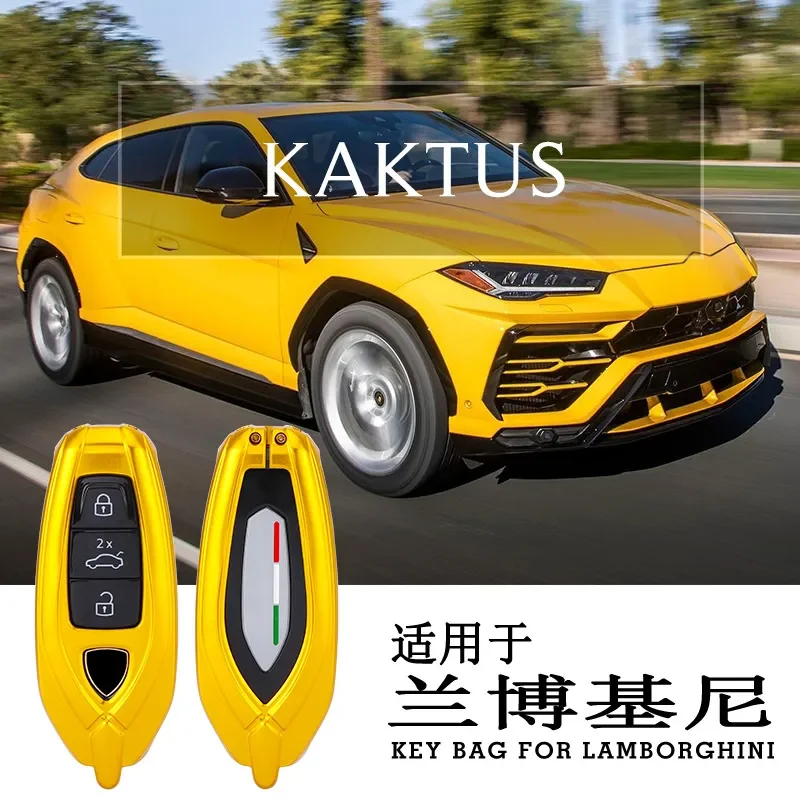 for KAKTUS Car Key Case for Lamborghini URUS CNC Aluminum Alloy Protective Shell Cover Anti-scratch Durable Key Fob Holder