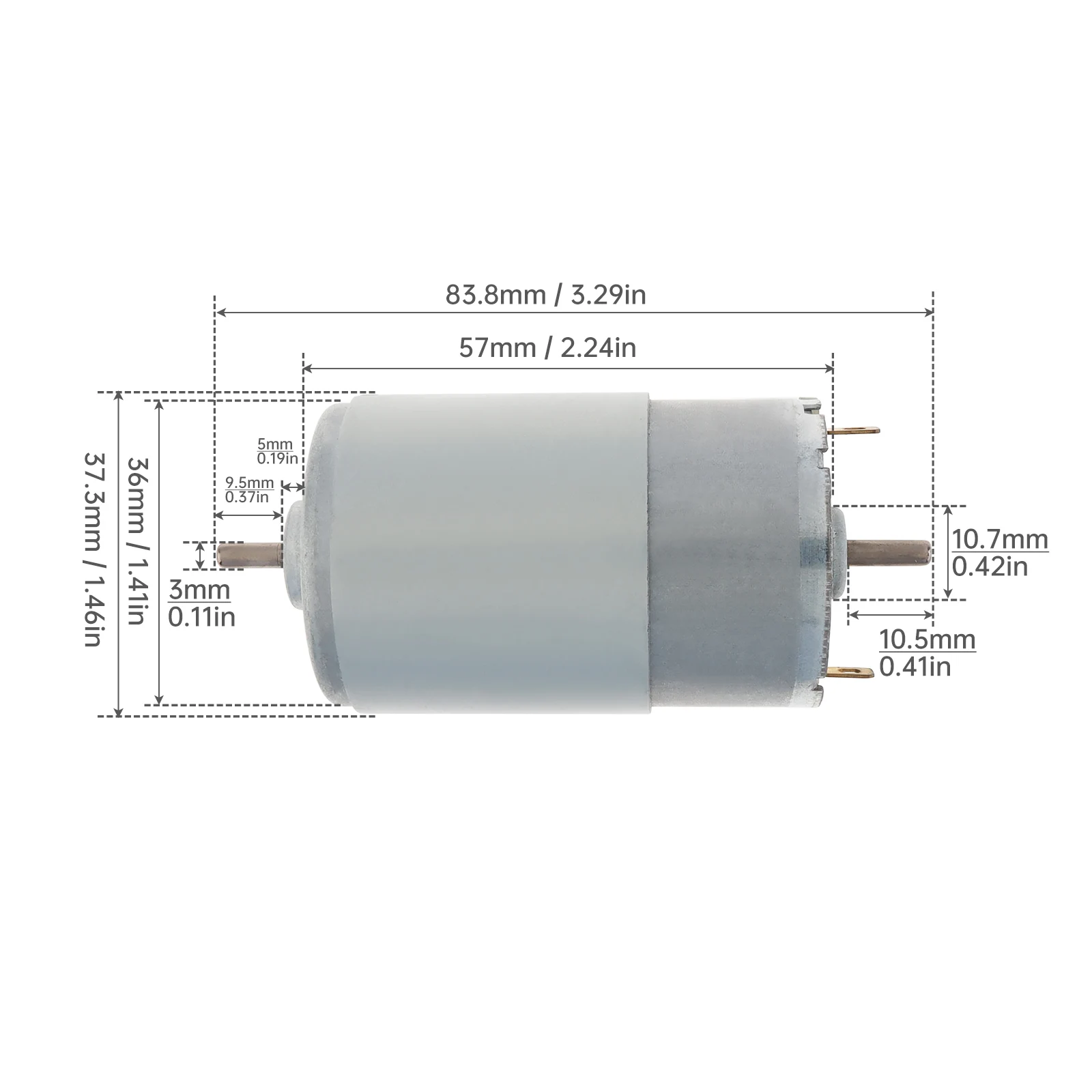 RS555 DC Motor Double Output Shaft 24V 8000RPM Micro Electric Motor for Bobbin Winder / Sewing Machine / Electric Tools