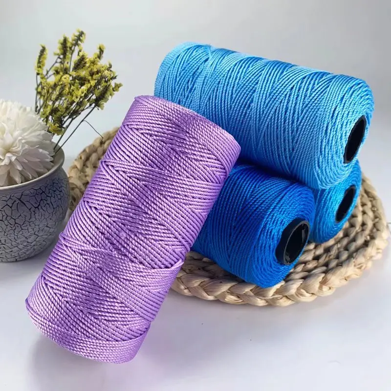 1.5mm 200m Colored Polypropylene Yarn Cord Crochet Yarn Art Cord Yarn Knitting Cord Crafts DTY for Crochet Bags Purses Dolls