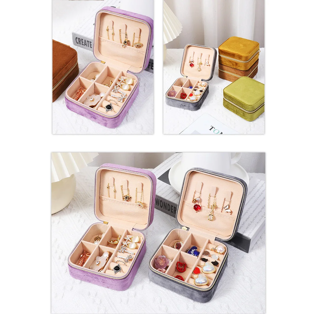 New Brand Velvet Jewelry Box Travel Portable Jewel Box Small Ring Packaging Jewelry Storage Box Jewelry Box