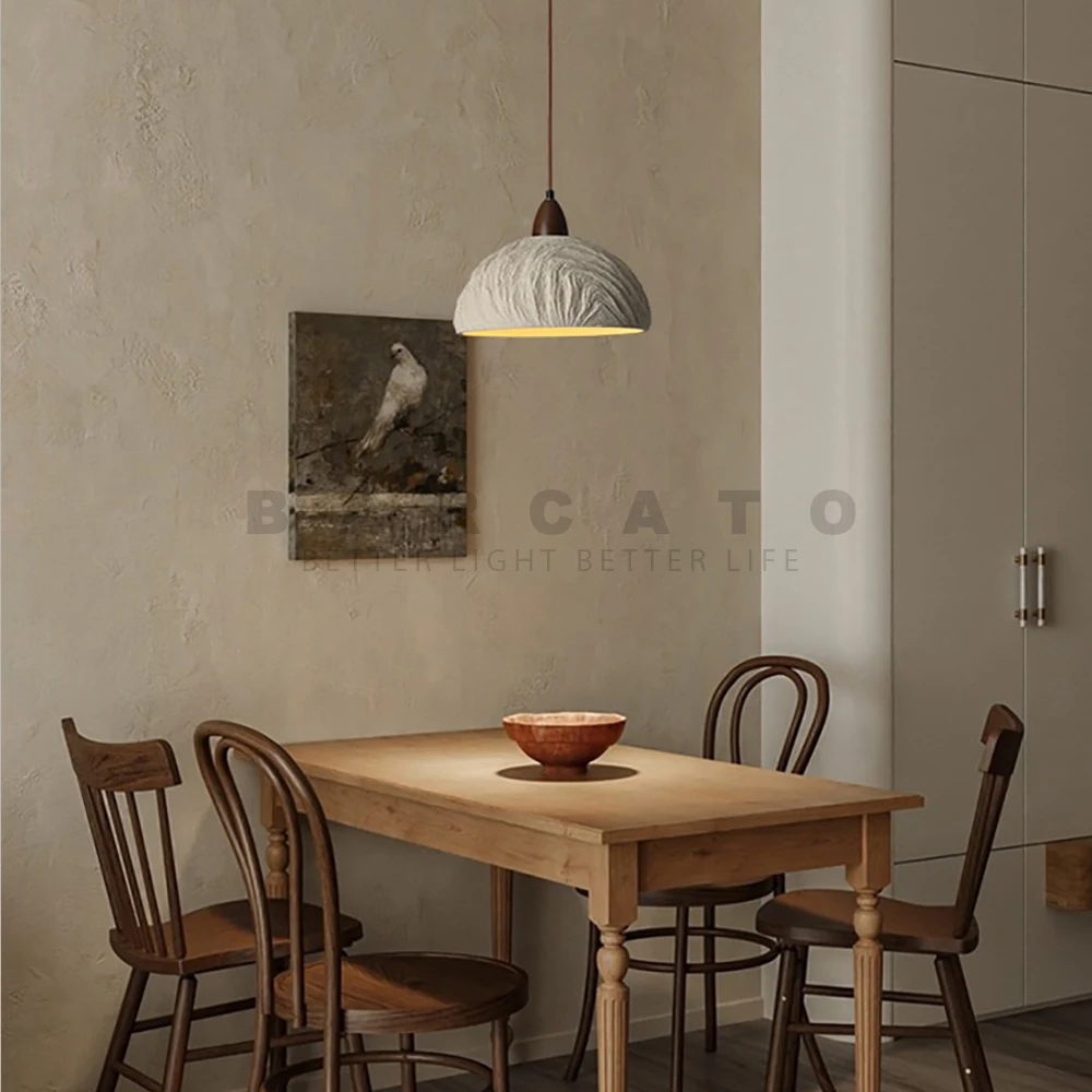 Creative Concrete Cement Chandelier Bedroom Bedside Led Pendant Lamp Round Hanging Lights For Corridor Hallway Porch Dining Room