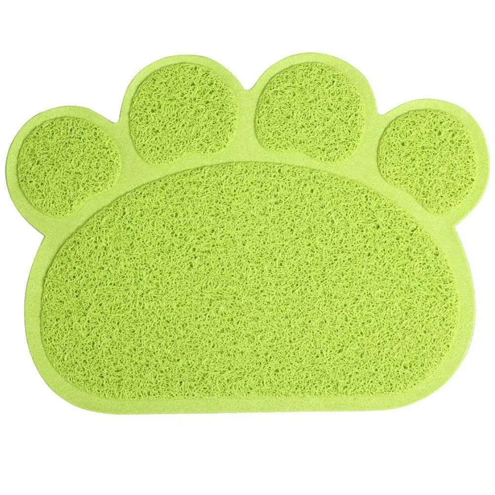 

30*40Cm Cat Litter Non-Slip Pet Paw Shape Design Absorbs Dirt Sand Food Compact Door Mat Easy Clean Running Water Pet Mat