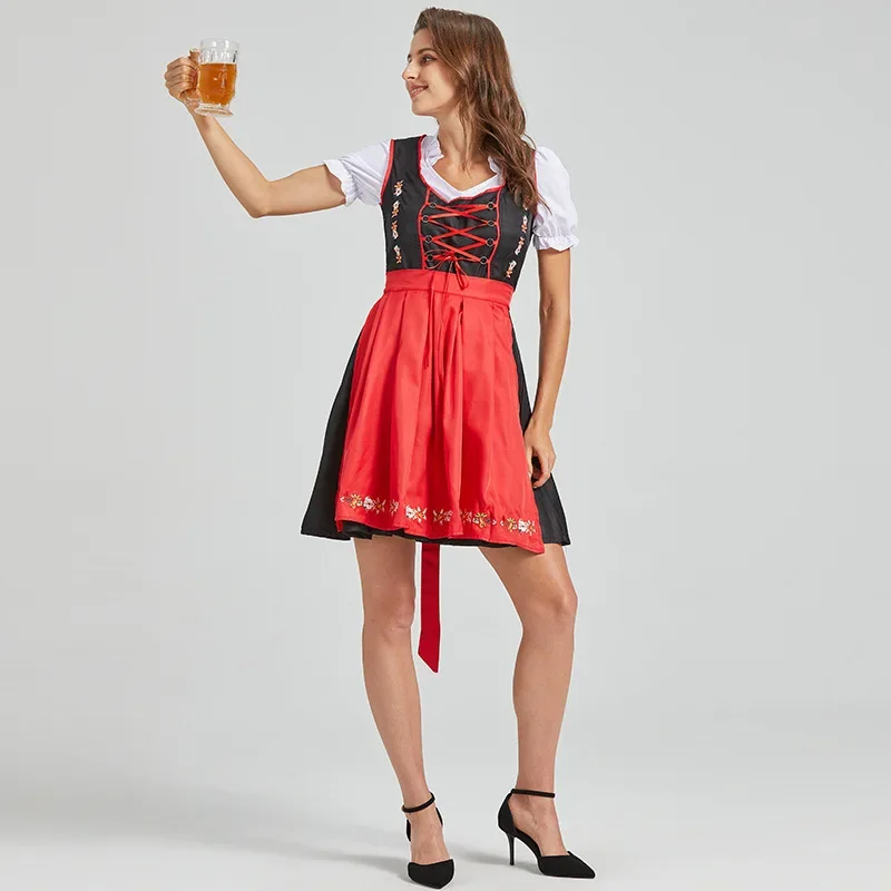 

Halloween Party Costume German Oktoberfest Dress Size-coded Halter Top And Pants Set Bavarian Women's Outfit
