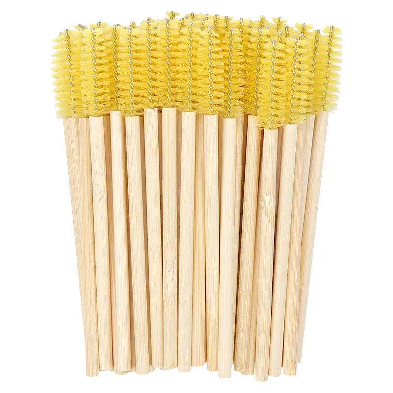50Pcs Eyelash  Eye Lash Curling Comb Bamboo Extension Mascara Wands Applicators Handle Eyelash Brush Makeup Brush Makeup Tool