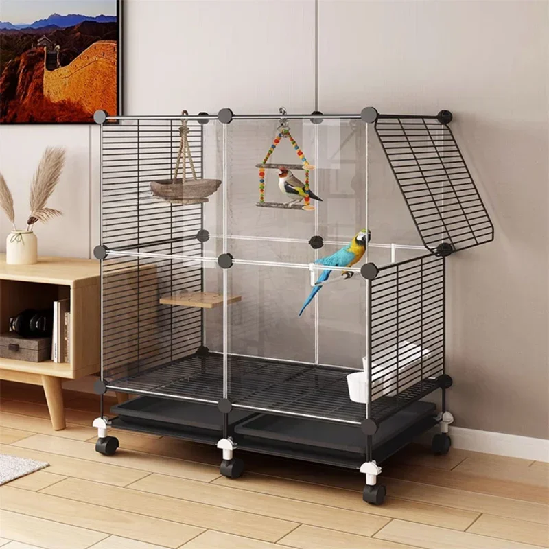 Modern Home Pigeon Canary Hamster Guinea Pig Breeding Cage Iron Bird s with Tray Parrot  Large Space Luxury  House