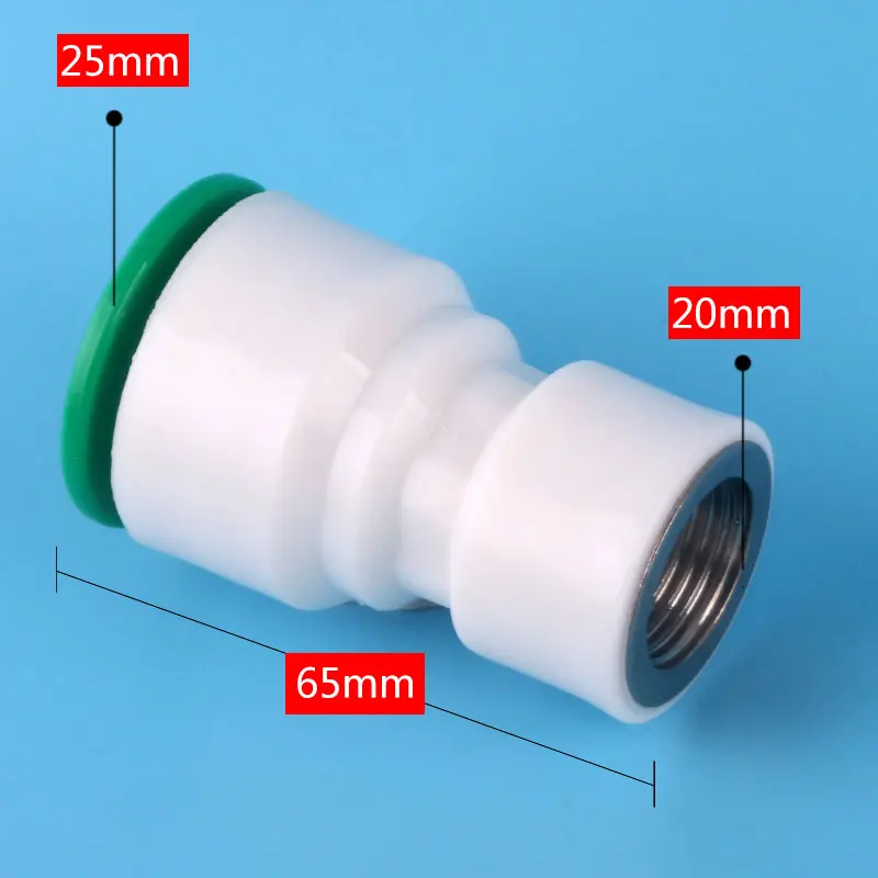 PPR pipe 20MM internal thread to 25MM quick-connect reducer straight joint DN20 to DN25Mm water pipe plug and play pipe fitting