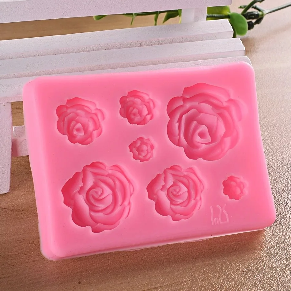 Rose Flowers Silicone Mold  Chocolate Fondant Cake Decorating Baking Tools