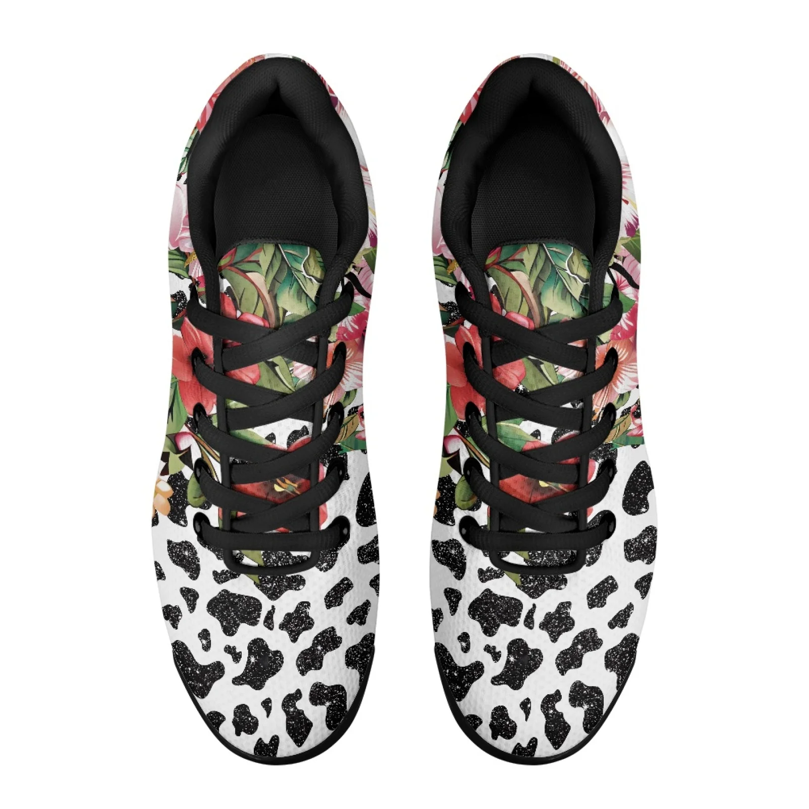 PENSTROLL Floral Cowhide Print Air Cushion Tennis Sneakers Air Cushion Sneakers for Walking Cushioned Air Running Shoes