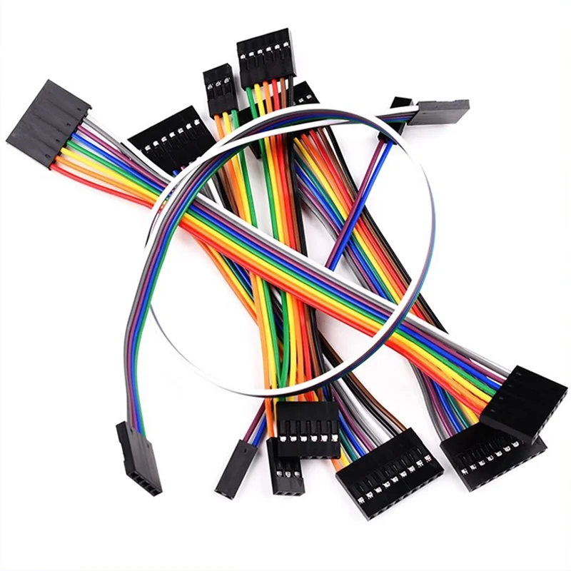 10PCS/LOT Double ended 2.54mm DuPont 1P2P3P4P5P6P7P8P9P10P ribbon cable 10/15/20/30/40/50cm