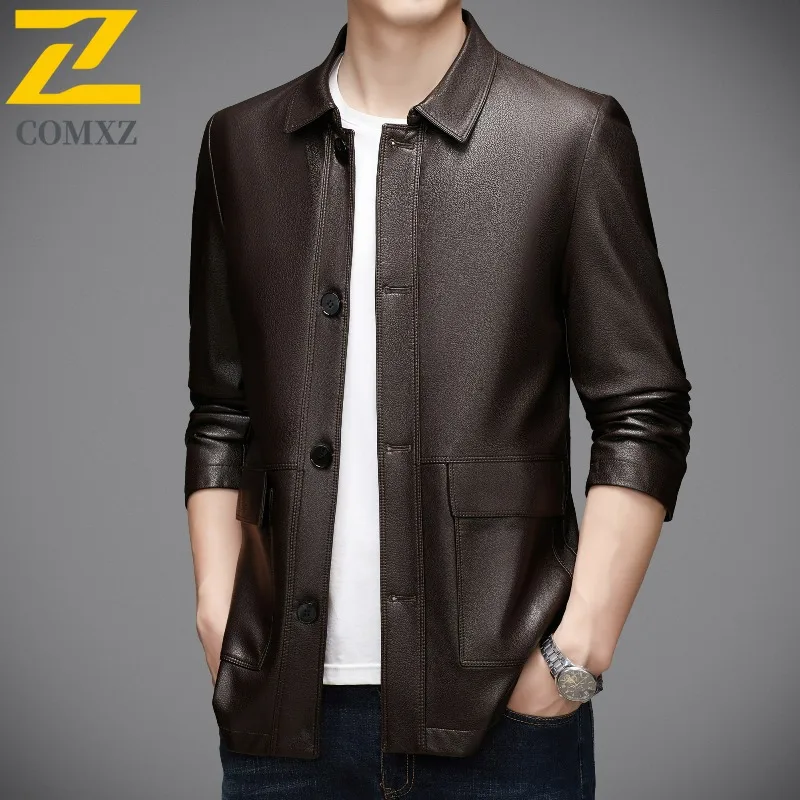 Premium Autumn Leather Jacket Men 2025 Fashion Classic Lapel Design PU Leather Coat Business Casual Stylish Trendy Wear Coats - Image 6