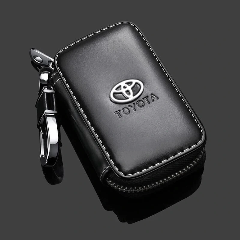 1PCS Genuine Leather Key Wallet Car Key Bag Multi Function Key Case For Toyota Yaris Hilux Prius Auris Supra Corolla Camry