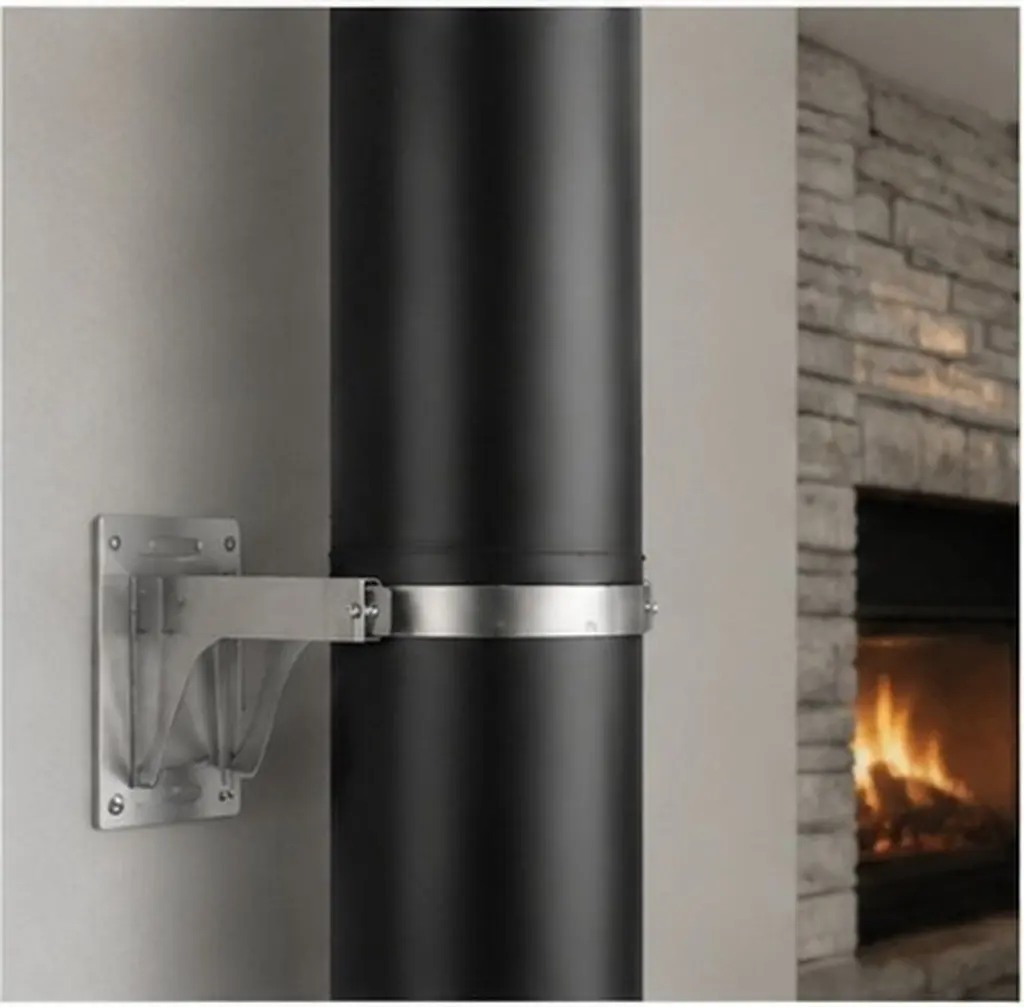 Wall Mount Chimney Stove Pipe Bracket Heavy Duty 15Cm Diameter Metal Clamp Holder Fireplace Pipe Support Heat Resistant