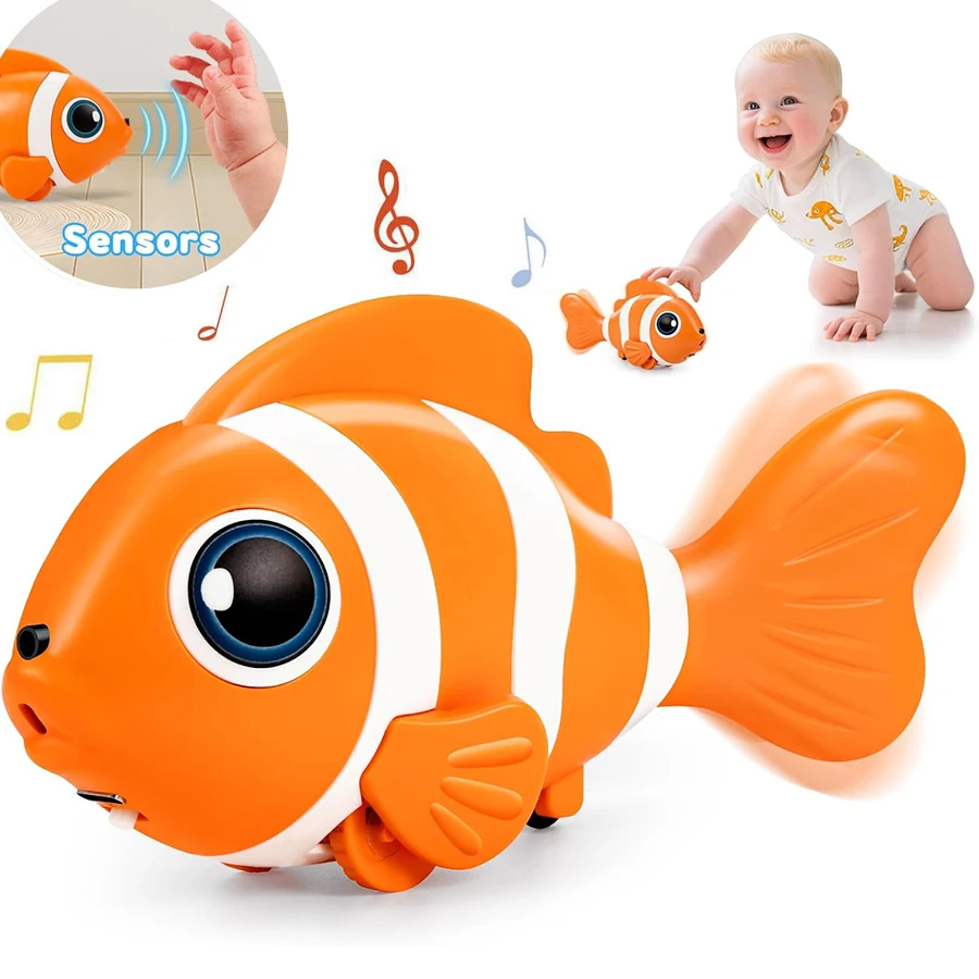 

Интерактивные игрушки для малышей: кролкающая рыба, игрушки для игр на животике, волшебная качающаяся рыба для младенцев и малышей