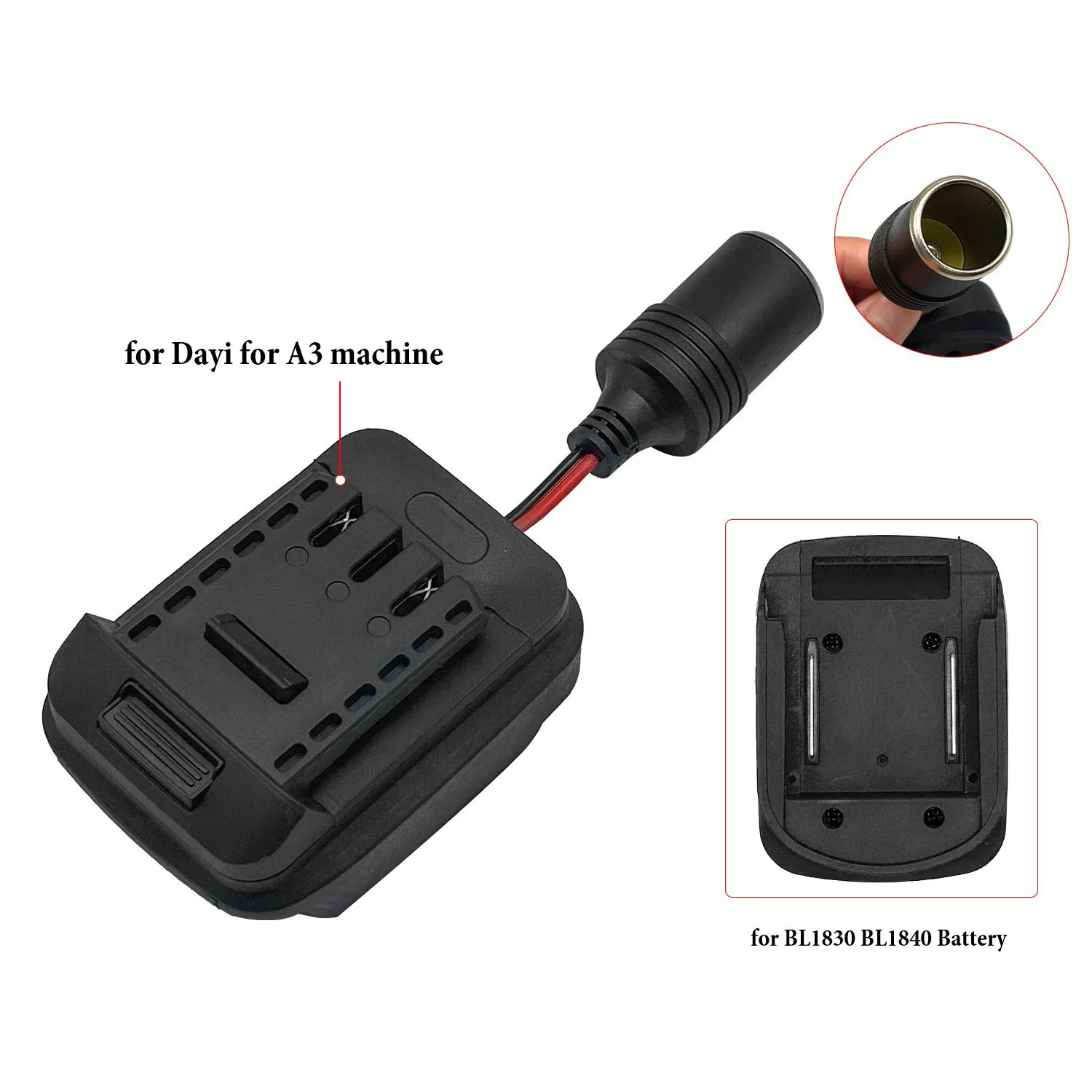 Conector de Cable adaptador de batería con batería de iones de litio de 18V para herramientas eléctricas BL1830 BL1840 BL1850, adaptador de corriente de plástico de 18V, 1 ud.