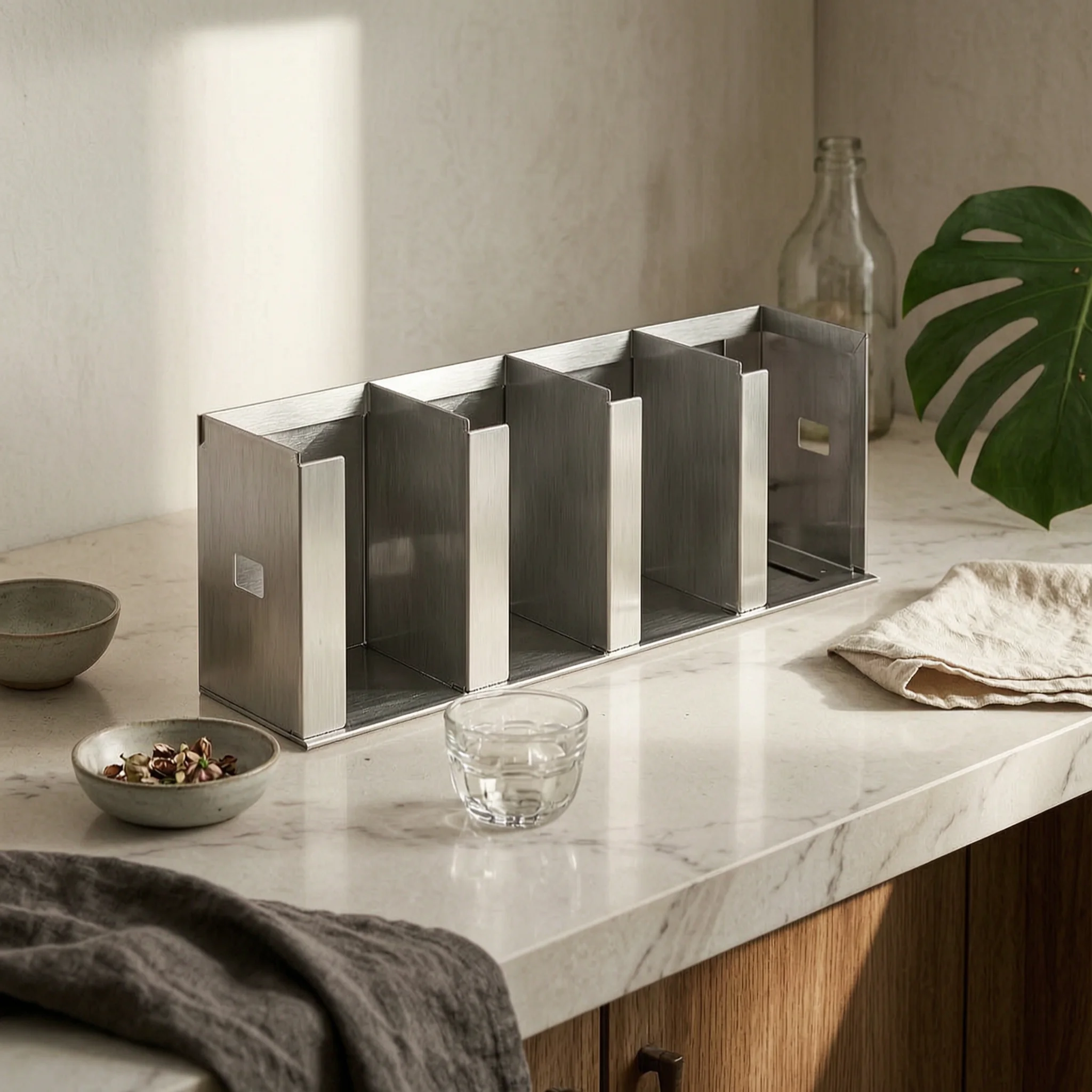 Lid Storage Rack with Base Tray Rustproof Cup Lid Organizer Organizador De Tapas Para Vaso Vertical Portatapas Ahorra Espacio