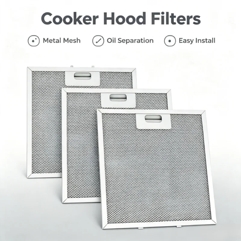 Cooker Hood Filters Metal Mesh Extractor Vent Filter Kitchens Hoods Oil Filter Range Hood Accessories Oil Separation Al Plate