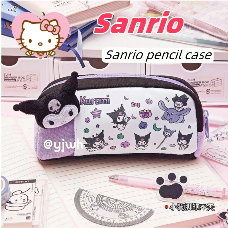 sanrio viola kuromi astuccio matita ciao gattino studente borsa di grande capacità cancelleria coreana regali di compleanno per bambini carini