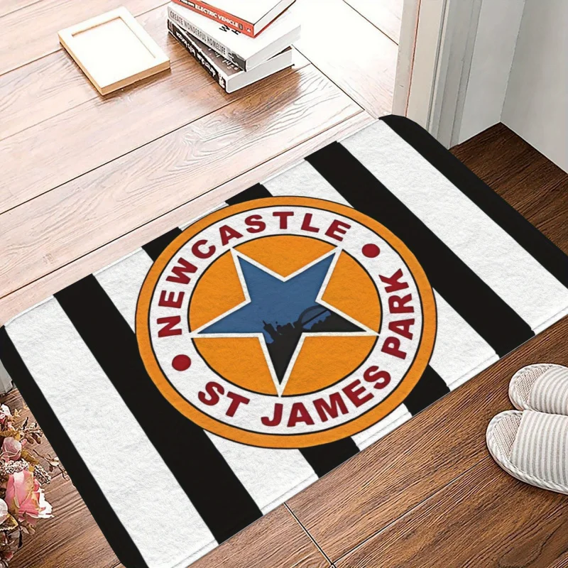 VIKAMA Newcastle St James' Park Doormat Non-Slip Dirt Trapper Entrance Rug for Football Fans Home Bar Decor