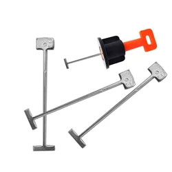 100Pcs T-shaped Steel Needle Alignment Tile Leveling Wedges Tile Spacers System Flat Ceramic Leveler for Floor Wall Construction
